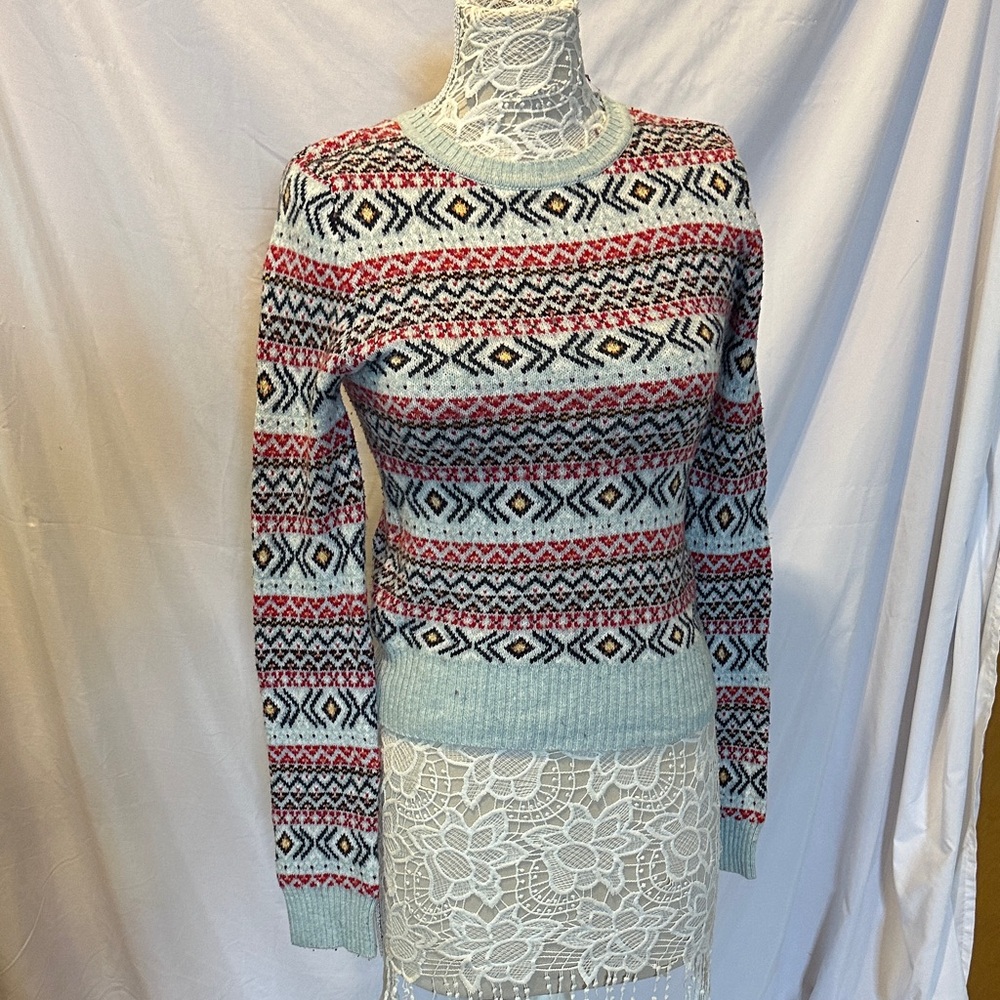 Prince & Fox Patterned Knit Crew Neck Sweater